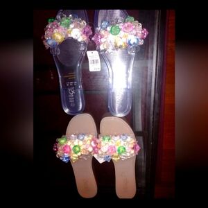 Rouge Clear & Nude Jelly Flip Flop lot (2)